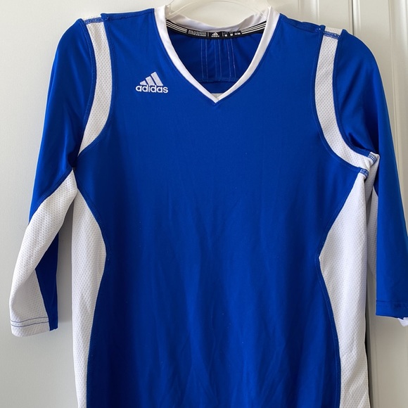 ADIDAS 3/4 SLEEVES IN BLUE AND WHITE LOGO - Picture 2 of 7